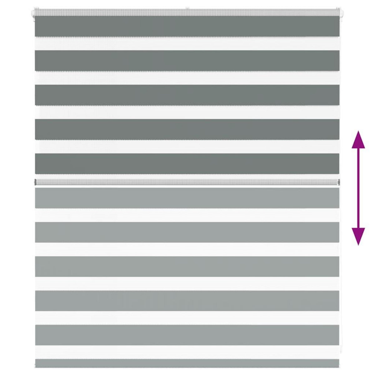 VIDAXL Store zebre gris fonce largeur du tissu 120,9 cm polyester