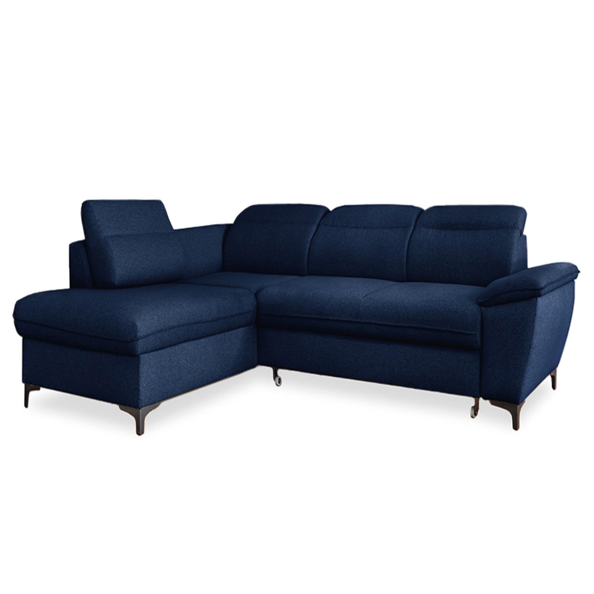 Voir la diapositive 1 : BEST MOBILIER Clever - canapé d'angle gauche - 5 places - convertible avec coffre et têtières - en tissu