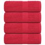 Voir la diapositive 1 : VIDAXL Serviettes de visage 4 pcs rouge 30x30 cm 360 g m² 100% coton