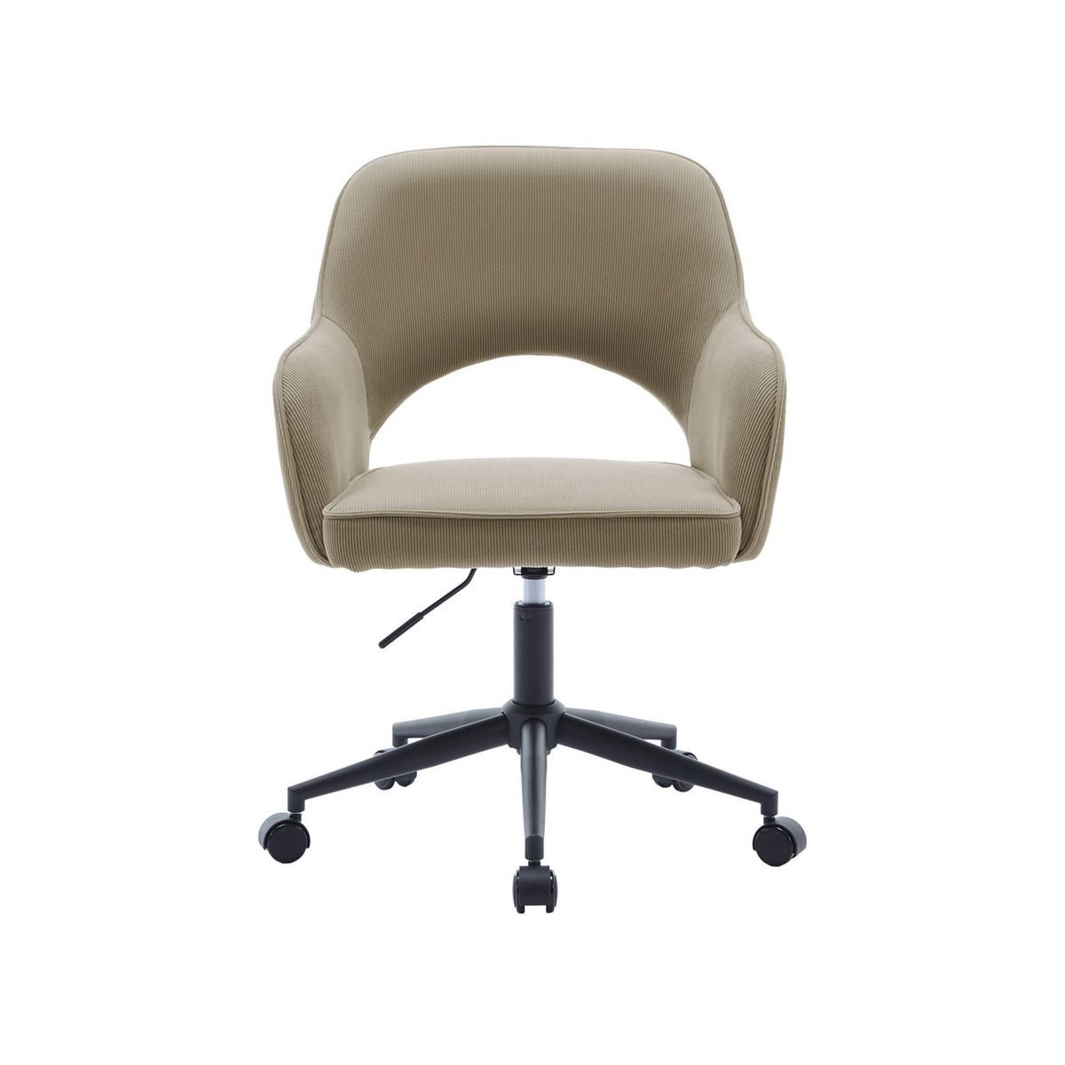 SWEEEK Chaise de bureau à roulettes velours côtelé , L 60 x P 62 x H 89 / 99cm