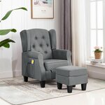 VIDAXL Fauteuil de massage avec repose-pied Gris clair Tissu