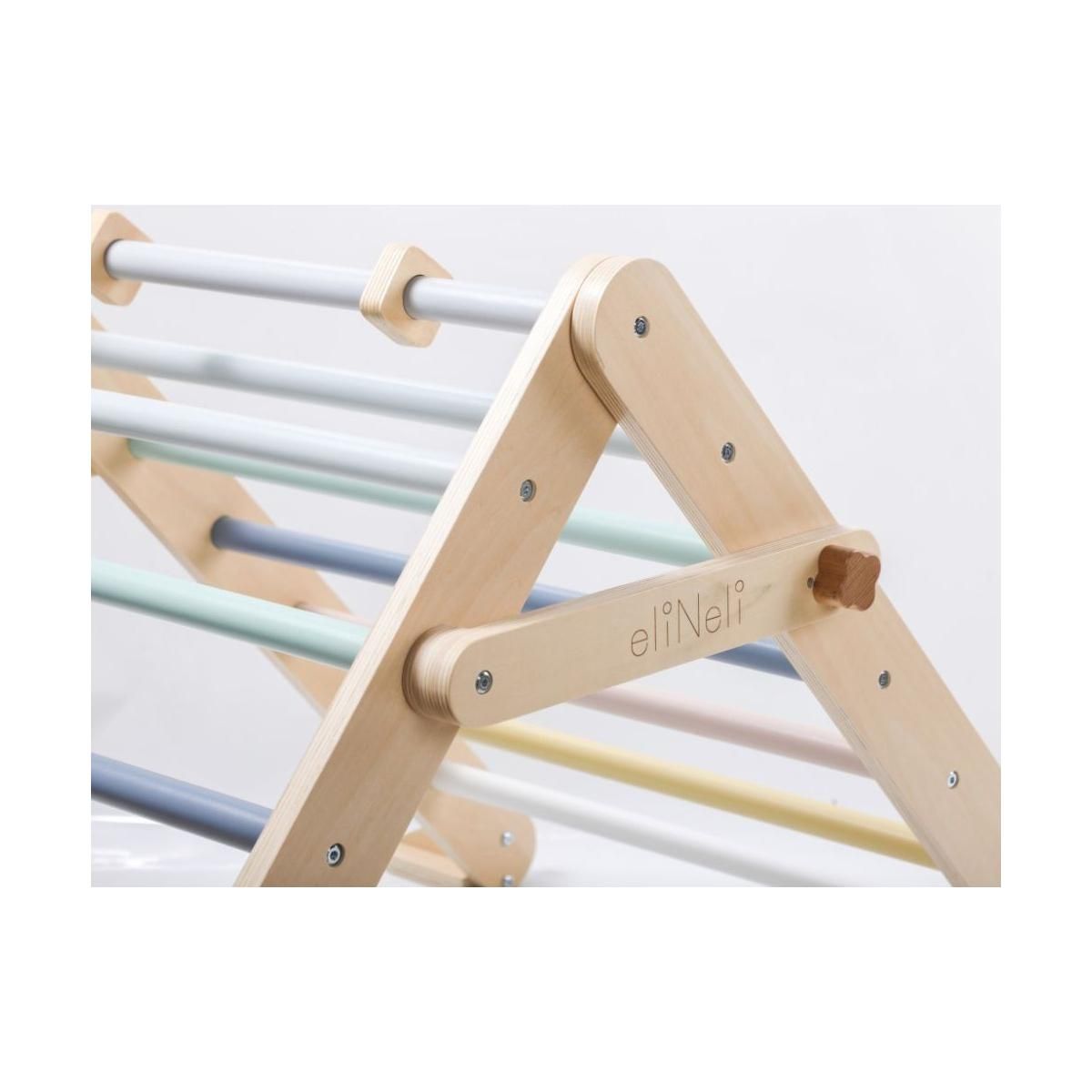 ELINELI Triangle Pikler évolutif + planche 2en1 pastel
