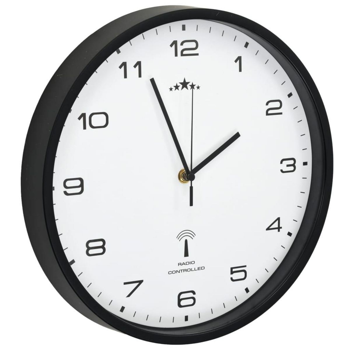 VIDAXL Horloge murale radioguidee Mouvement a quartz 31 cm Blanc/noir