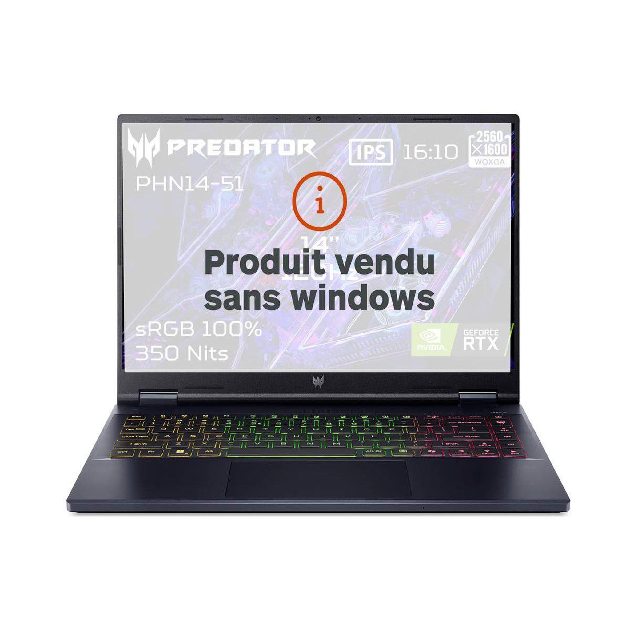 Voir la diapositive 1 : ACER PC Gamer Predator Helios Neo 14-51-545R Sans OS