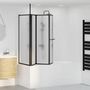 Voir la diapositive 3 : VIDAXL Pare baignoire en L 70x120x137 cm 4 panneaux pliables