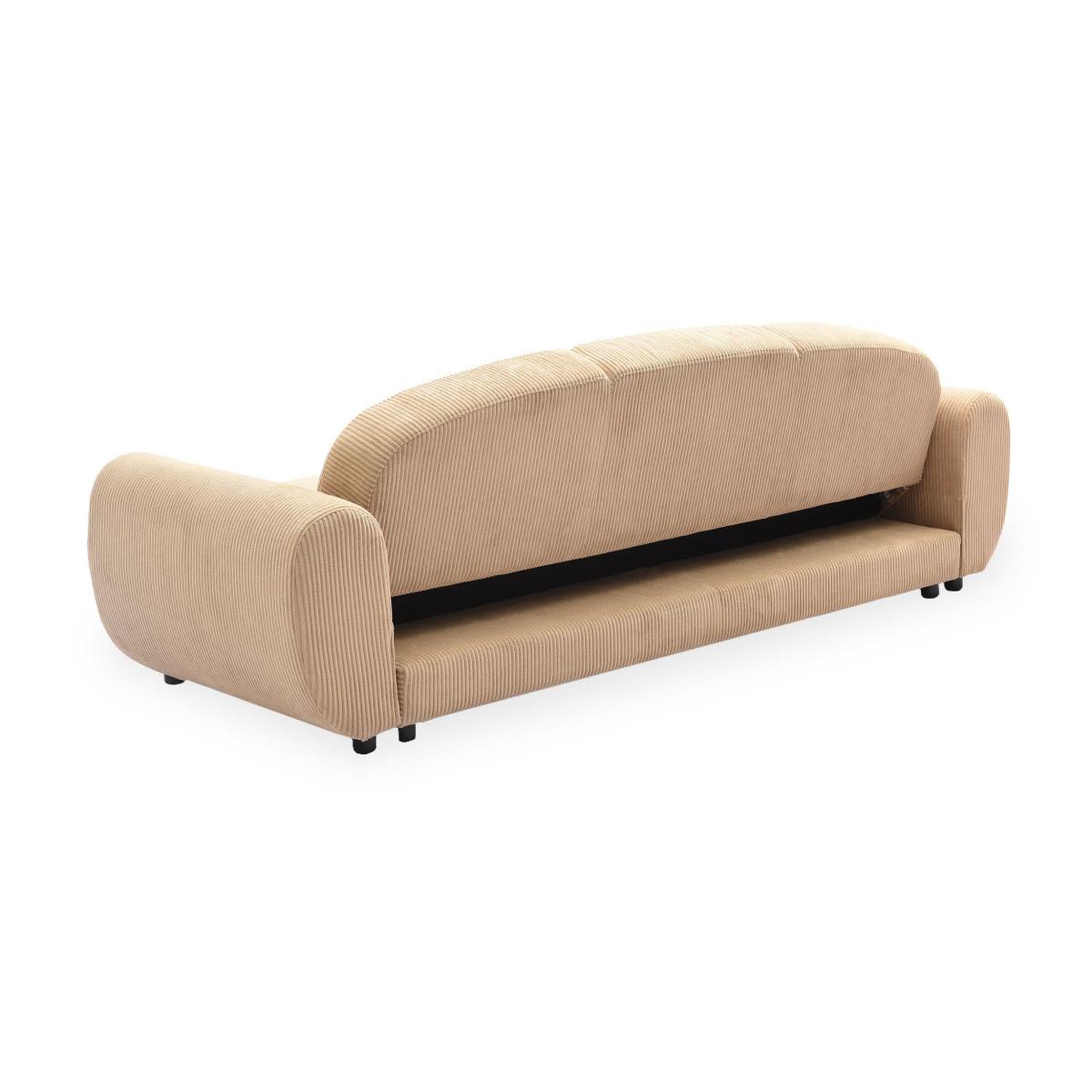 Voir la diapositive 3 : Paris Prix Canapé convertible 3 places en velours  buddy  234cm beige