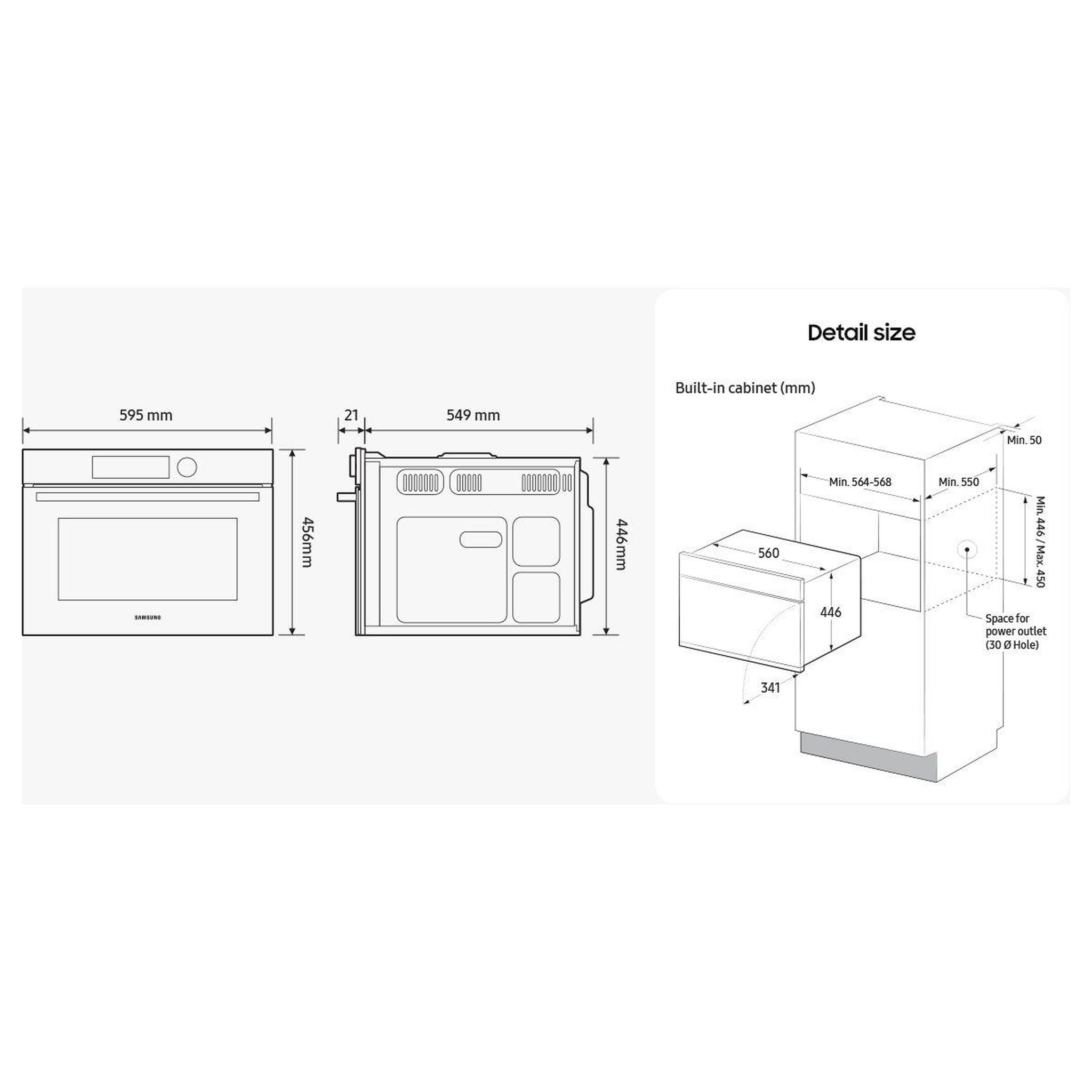 Voir la diapositive 5 : Samsung Micro ondes encastrable nq5b4513gbs