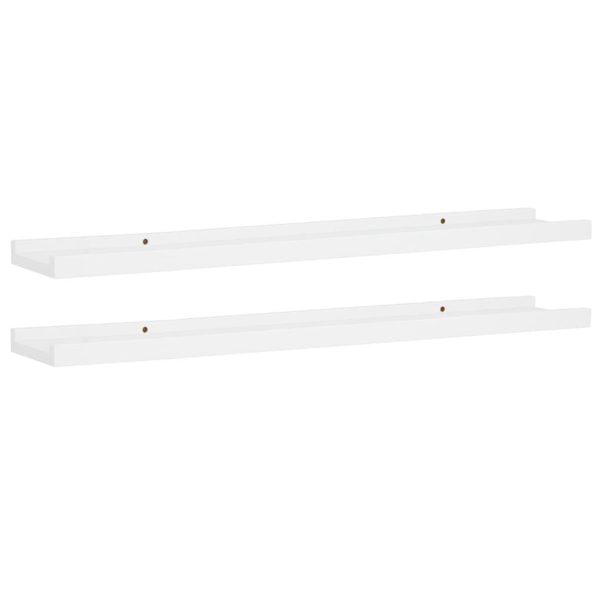 Voir la diapositive 2 : VIDAXL Etageres a rebord pour cadre photo 2 pcs Blanc 80x9x3 cm MDF