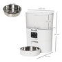 Voir la diapositive 3 : PAWHUT Distributeur de nourriture chat chien - distributeur de croquettes automatique programmable - gamelle incluse - acier inox. ABS blanc