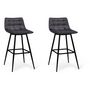 Voir la diapositive 1 : Lot de 2 tabourets chaises de bar assise velour pieds métal SIA