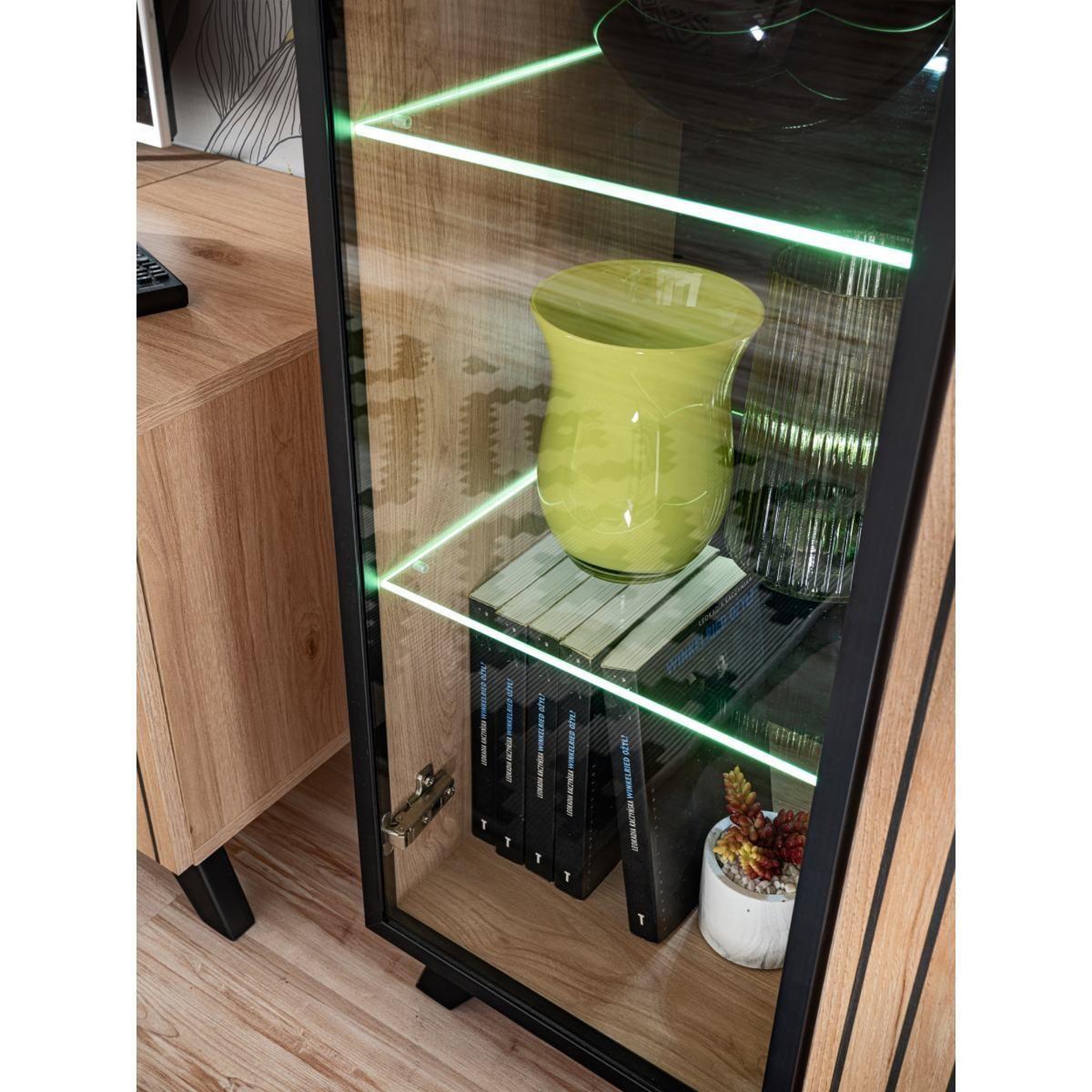 Voir la diapositive 4 : Paris Prix Vaisselier led design  liam  90cm naturel & noir