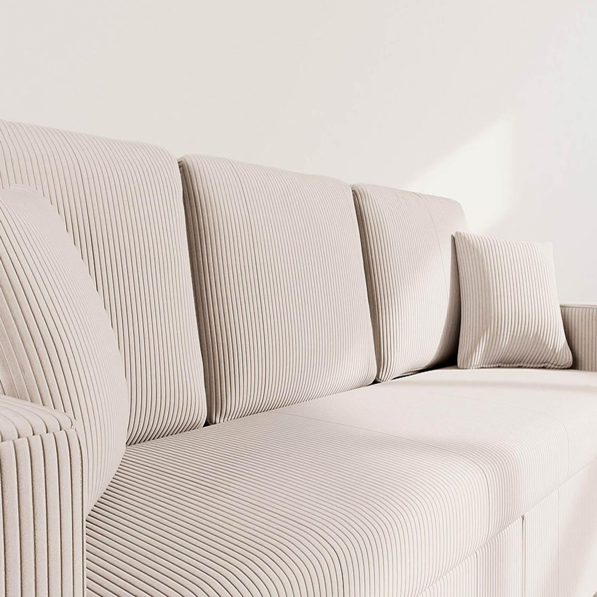 BEST MOBILIER Cyrus - canapé droit 3 places convertible en velours côtelé