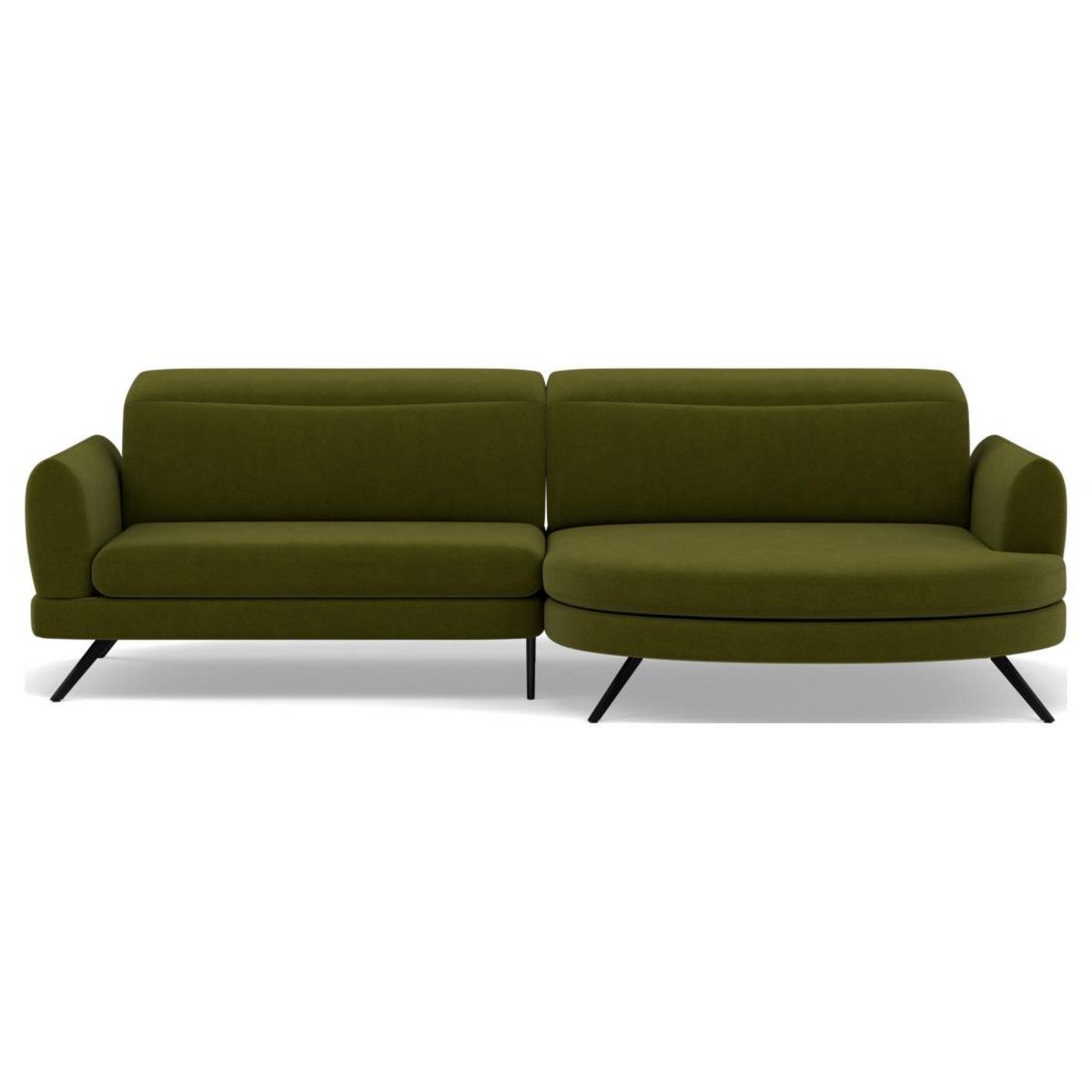 LISA DESIGN Terry - canapé d'angle droit 4 places avec têtières réglables en tissu texturé