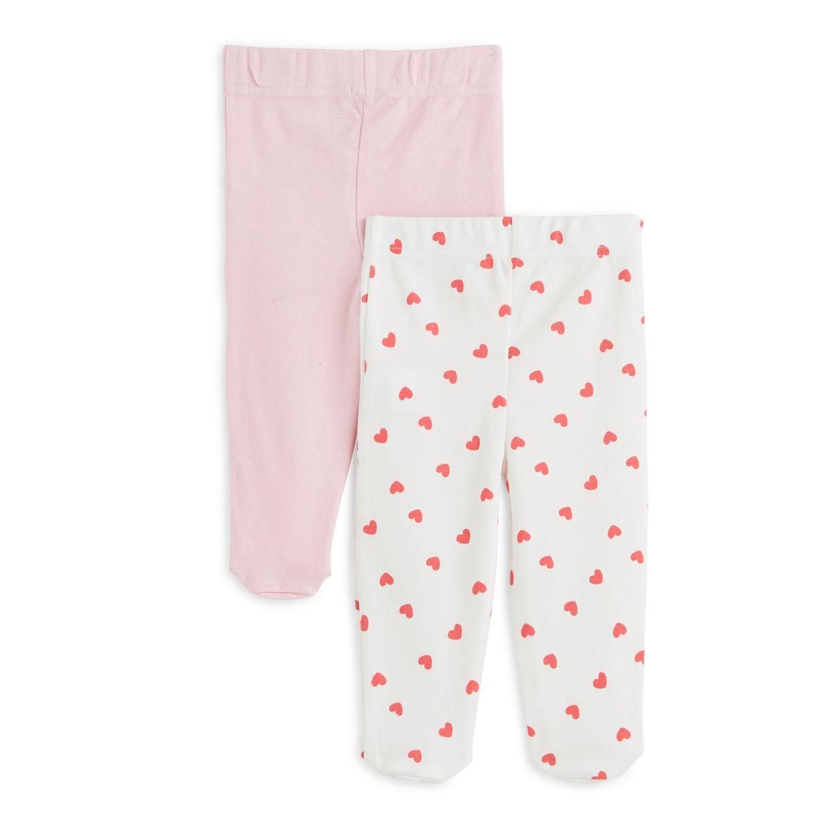 IN EXTENSO Lot de 2 pantalons de naissance bébé fille