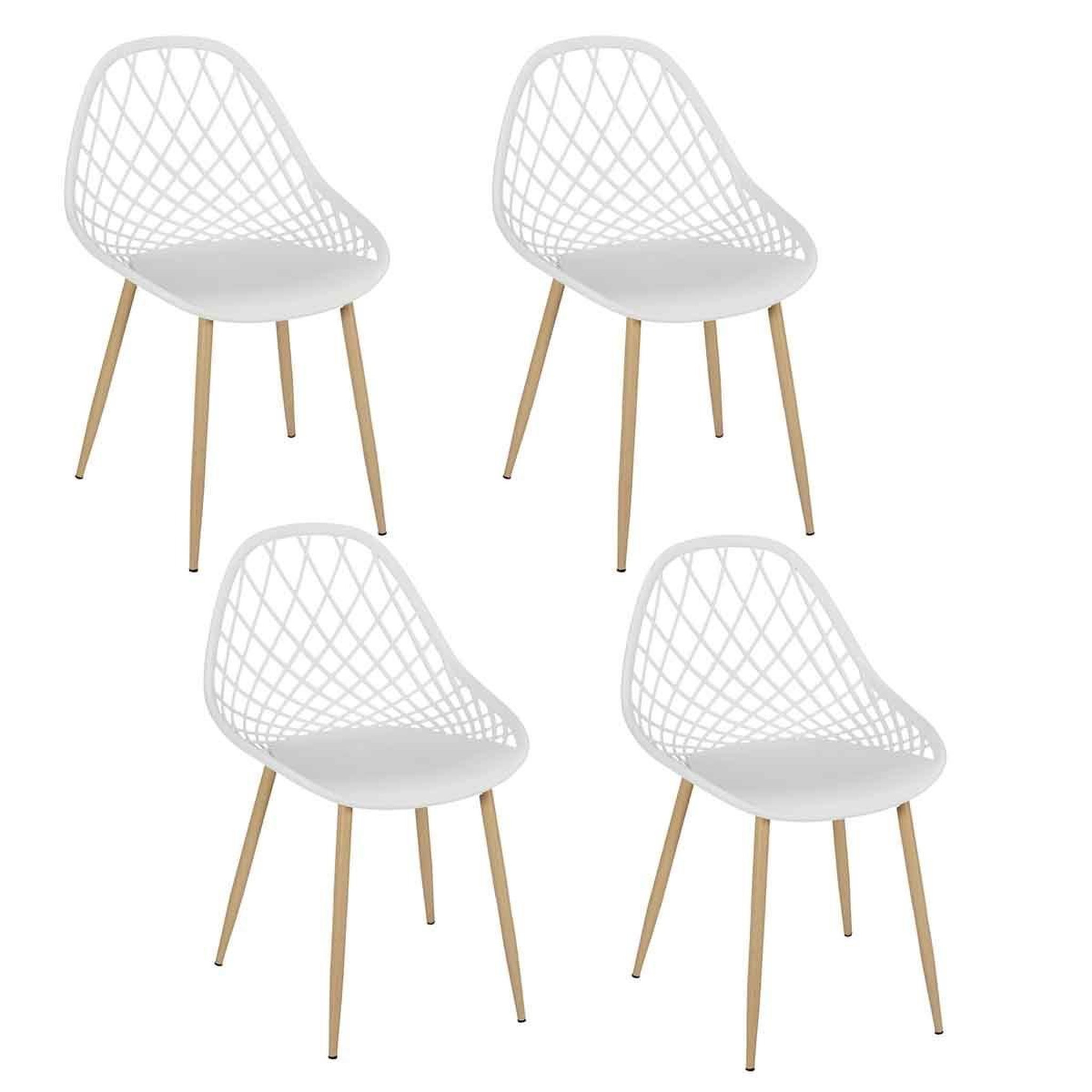 The Home Deco Factory Lot de 4 chaises design  malaga  80cm blanc