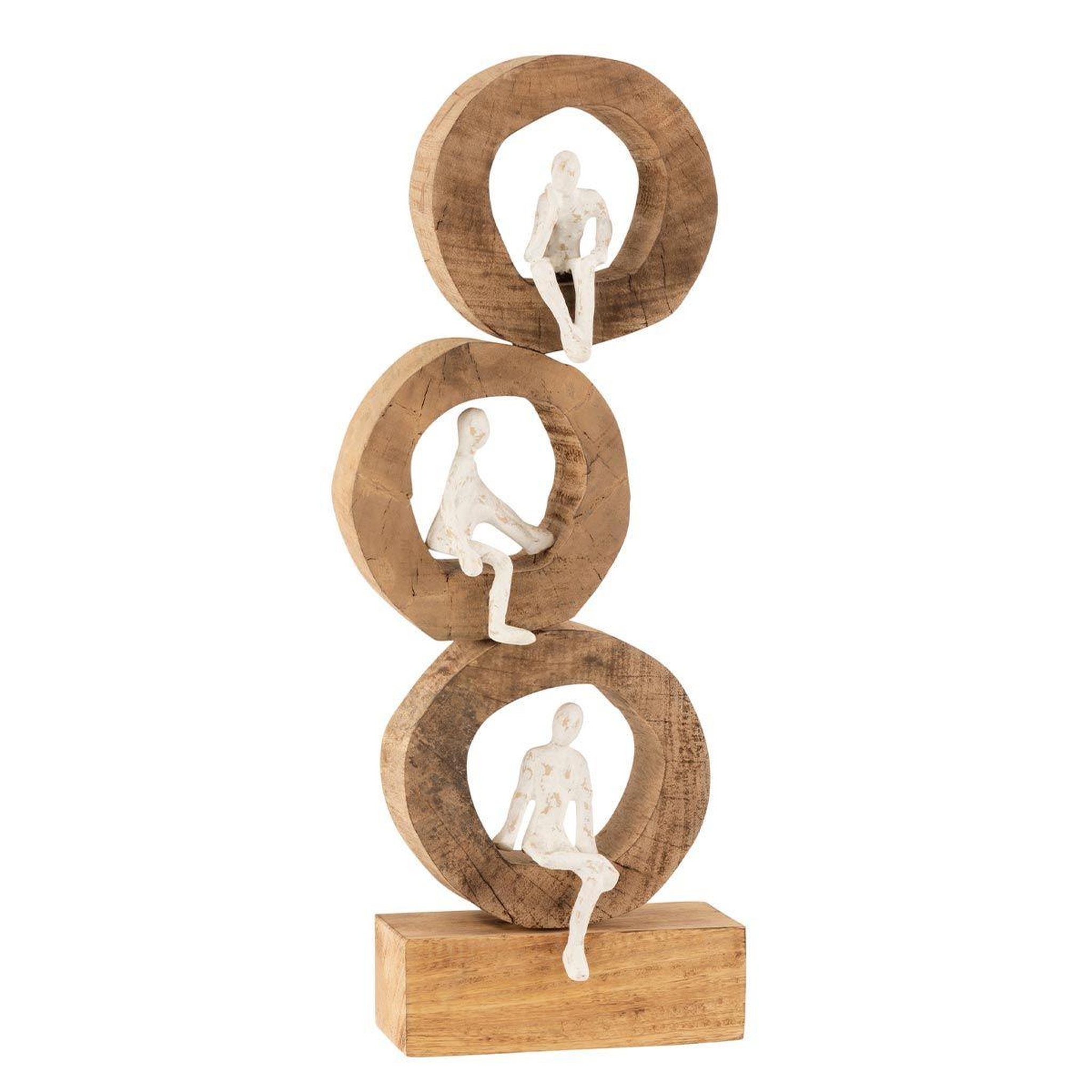 J-LINE Lot de 3 Personnages Réfléchissant  Tijana  59cm Naturel