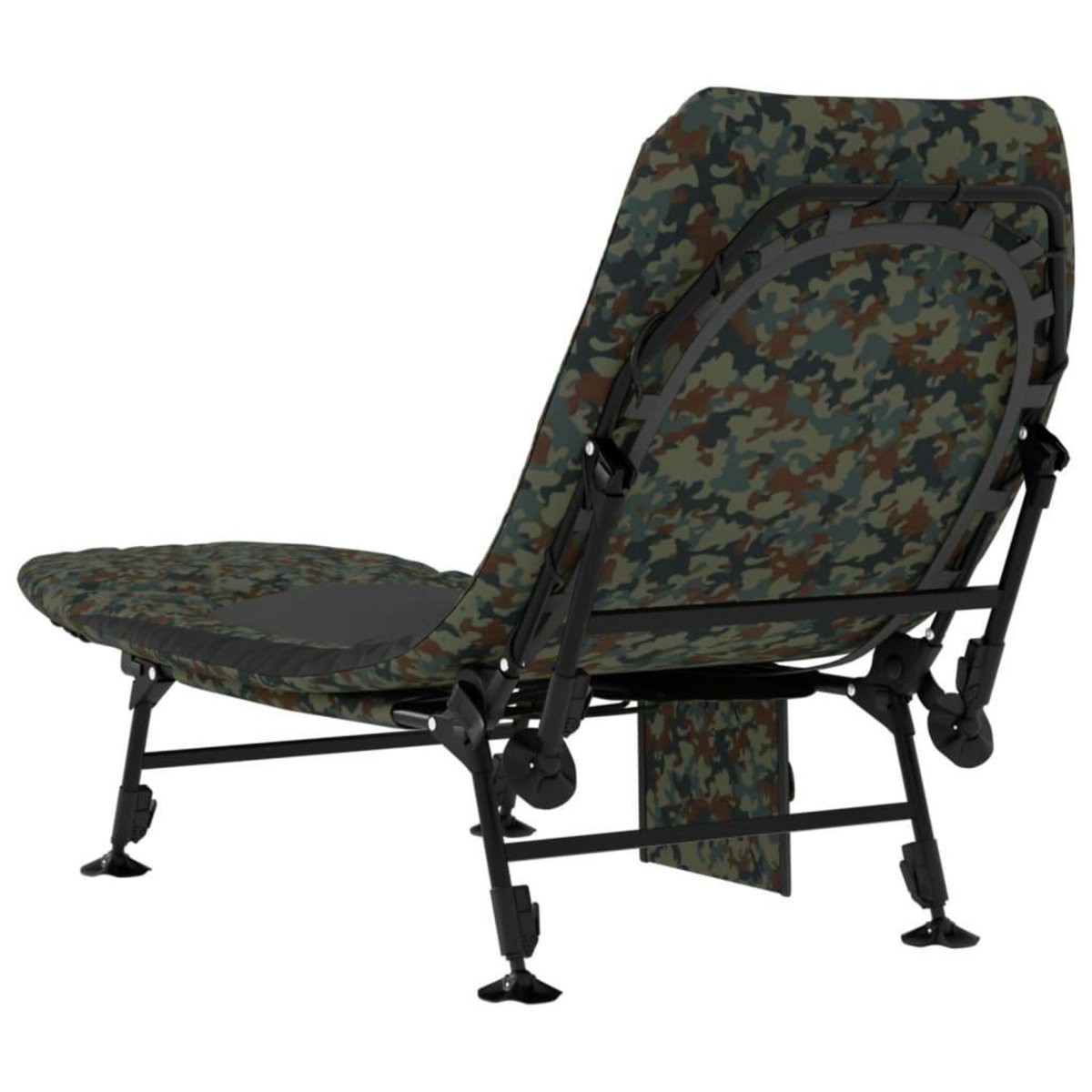 VIDAXL Lit de peche avec pieds a boue reglables pliable camouflage