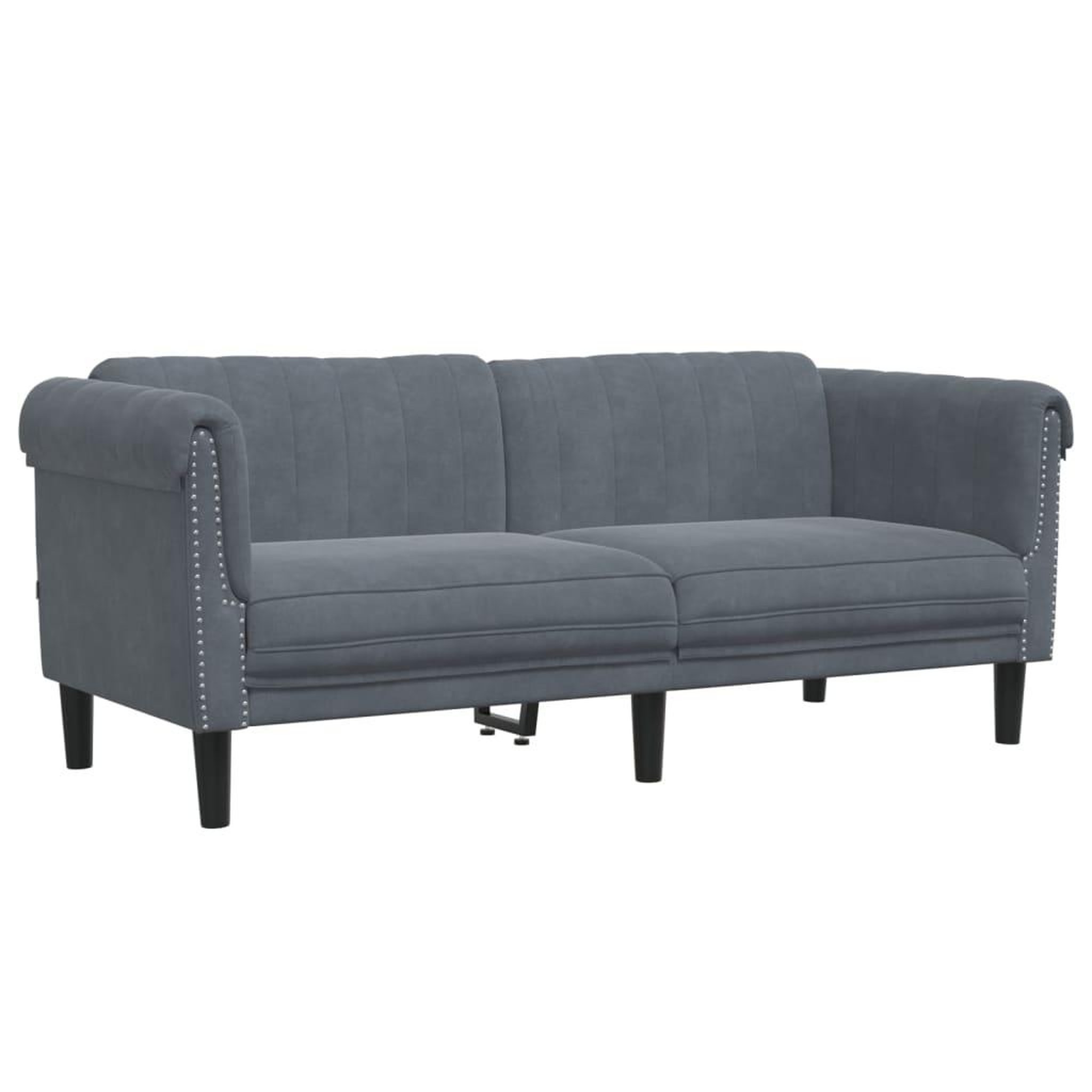 Voir la diapositive 2 : VIDAXL Canape a 2 places gris fonce velours