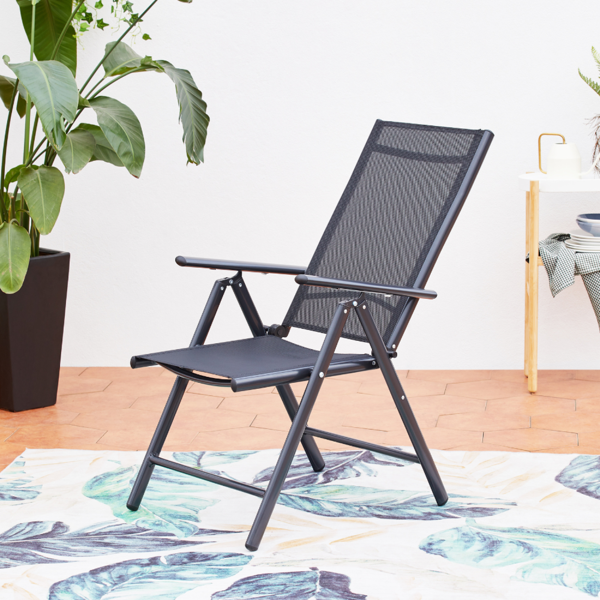 Voir la diapositive 6 : CONCEPT USINE Table de jardin extensible 12 fauteuils en alu et toile PVC BRESCIA