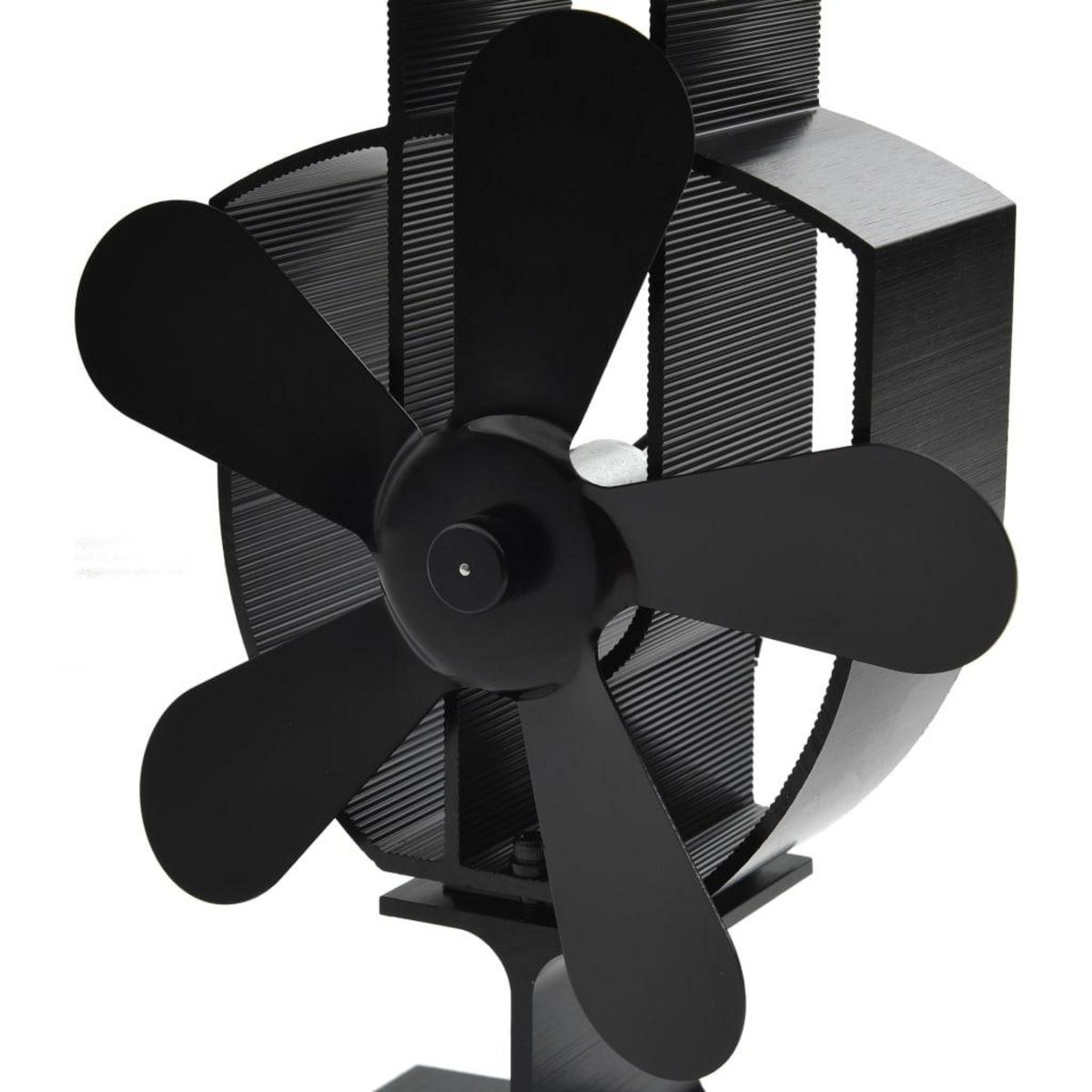 VIDAXL Ventilateur de poele alimente par chaleur 5 pales Noir
