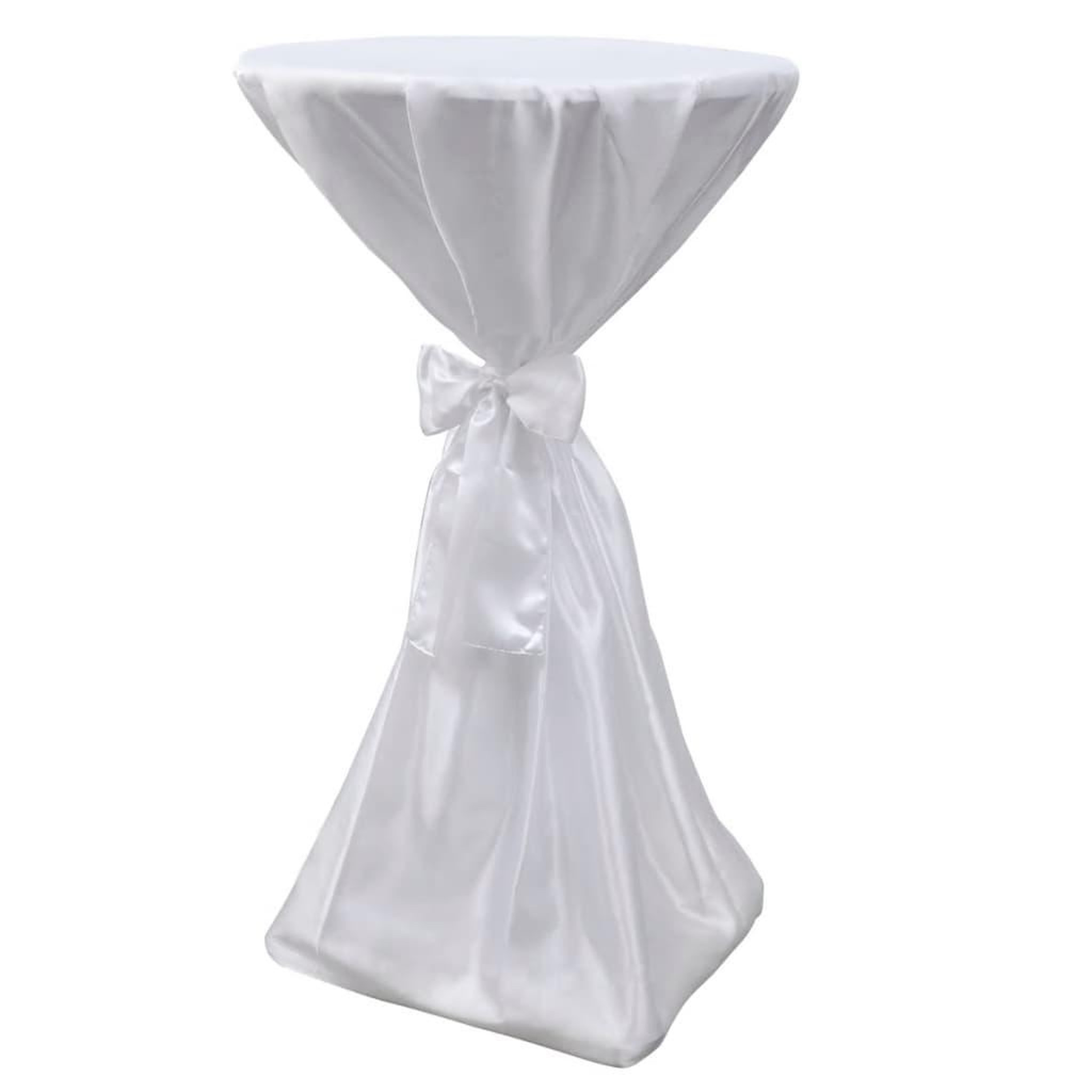 Voir la diapositive 4 : VIDAXL Housse de table blanche avec ruban 60 cm 2 pieces
