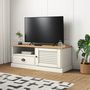 Voir la diapositive 1 : VIDAXL Meuble TV VIGO blanc 106x40x40 cm bois massif de pin