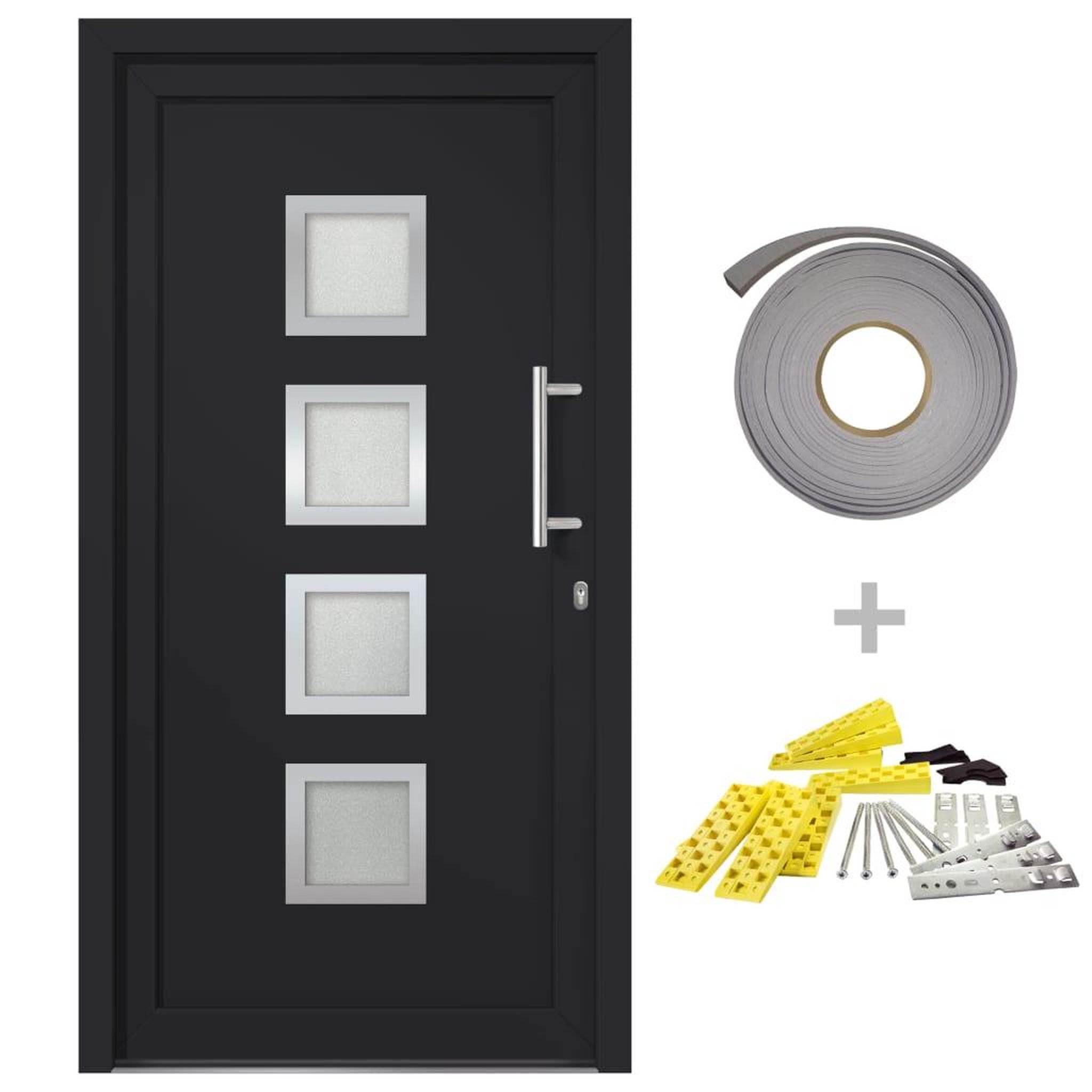 Voir la diapositive 2 : VIDAXL Porte d'entree Anthracite 108x200 cm