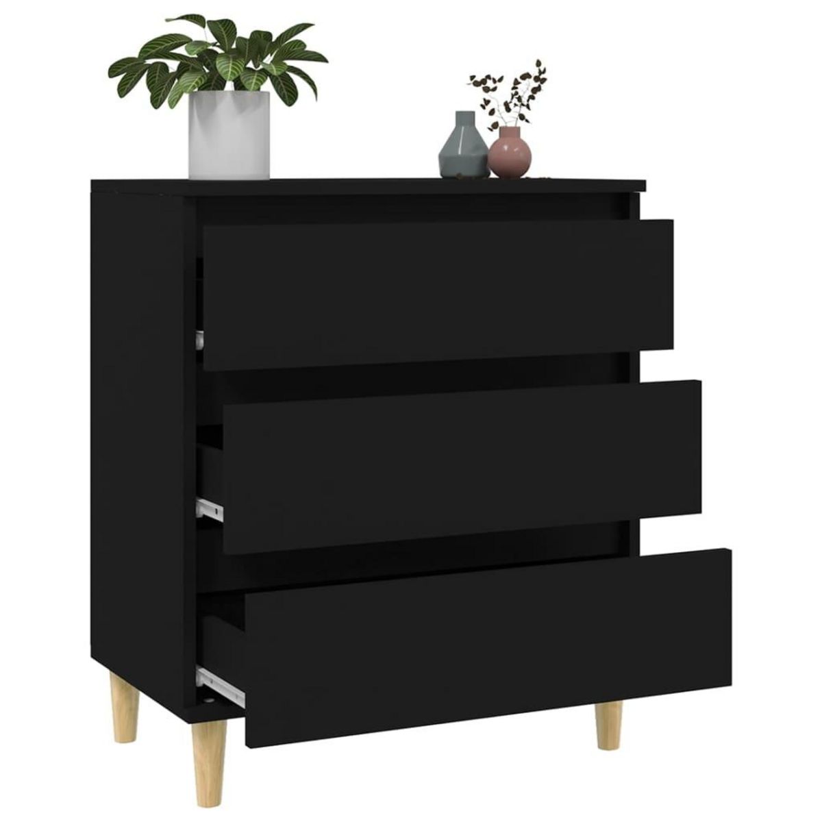 VIDAXL Buffet Noir 60x35x70 cm Bois d'ingenierie