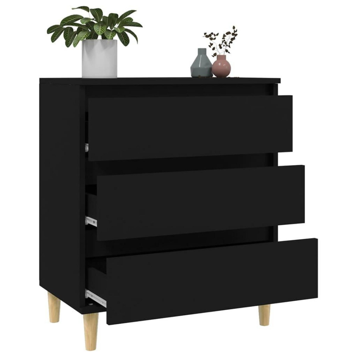 VIDAXL Buffet Noir 60x35x70 cm Bois d'ingenierie