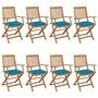 Voir la diapositive 1 : VIDAXL Chaises pliables de jardin lot de 8 avec coussins Bois d'acacia