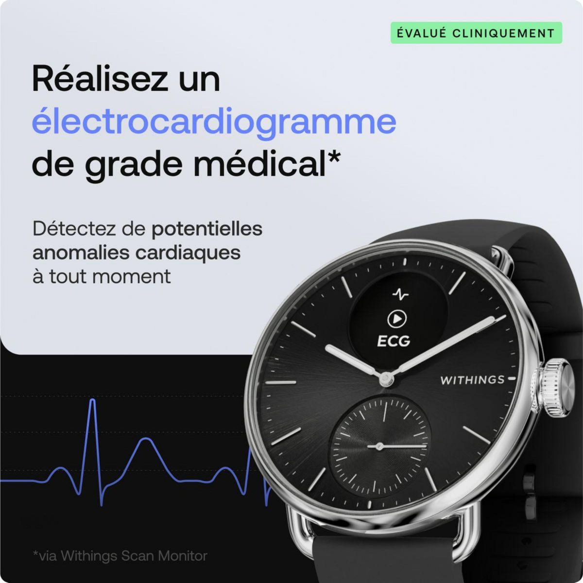 WITHINGS Montre santé Scanwatch 2 - 38mm Noire