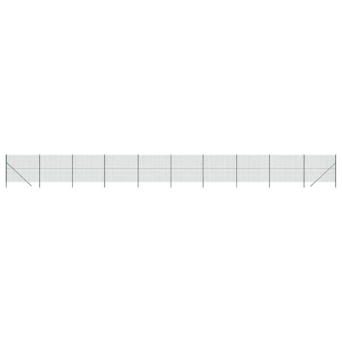 VIDAXL Cloture en treillis metallique vert 1,6x25 m acier galvanise