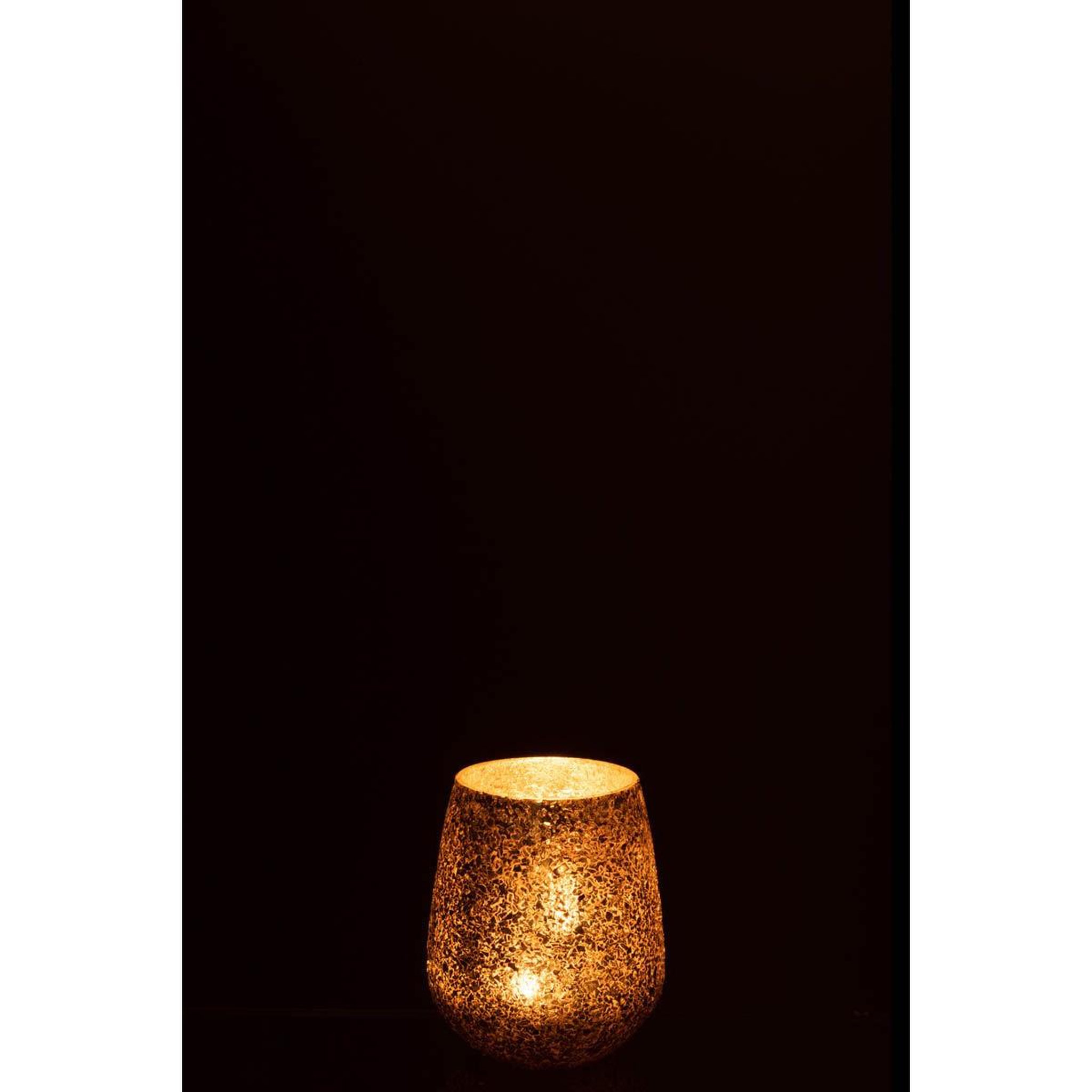 Voir la diapositive 3 : J-LINE Photophore Éclat de Verre  Tom  12cm Or