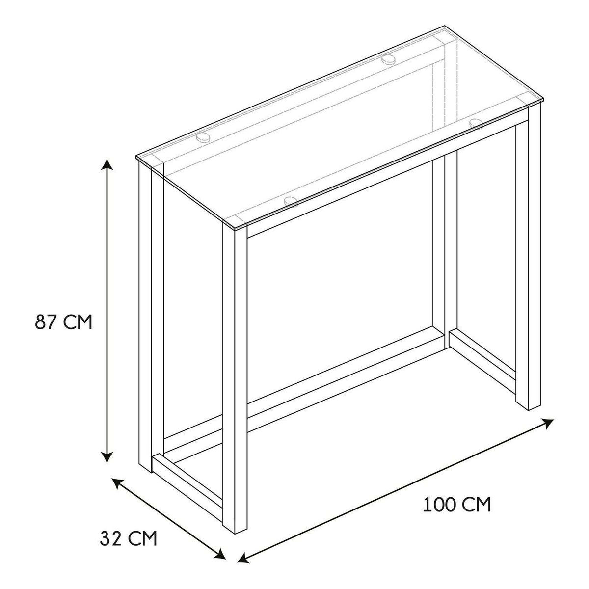 The Home Deco Factory Console en verre et bois - Marron et transparent