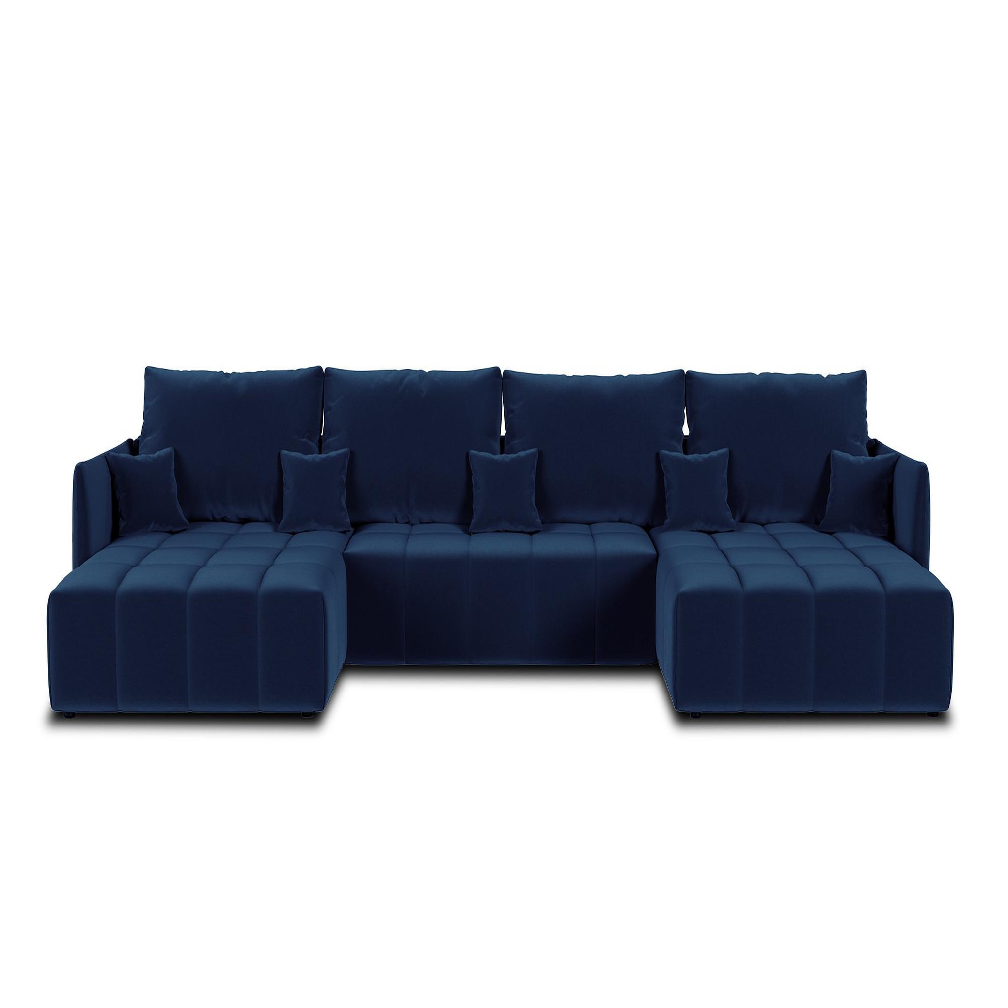 Voir la diapositive 5 : BEST MOBILIER Petra - canapé panoramique en u - 7 places - convertible - avec coffre - en velours