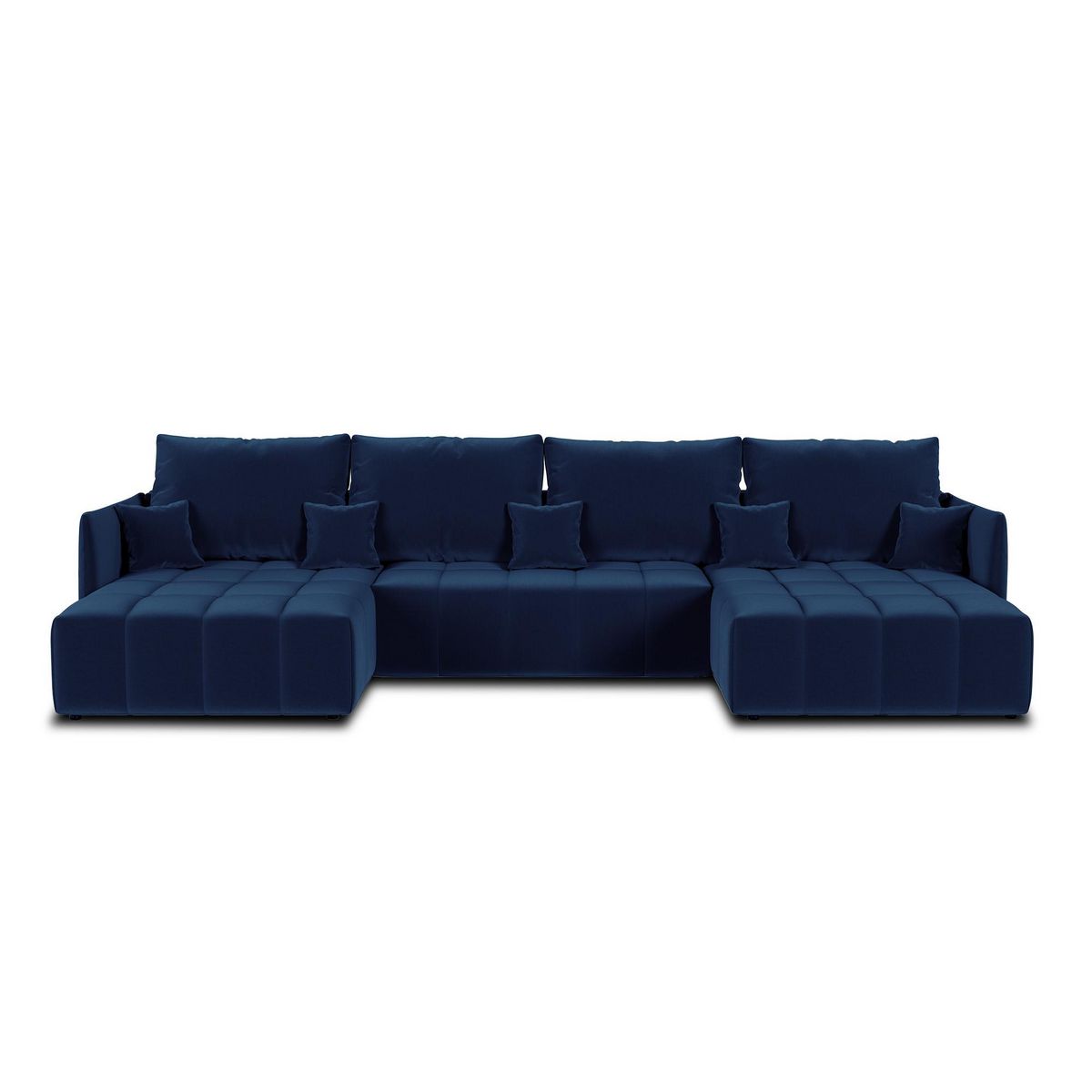 BEST MOBILIER Petra - canapé panoramique en u - 7 places - convertible - avec coffre - en velours