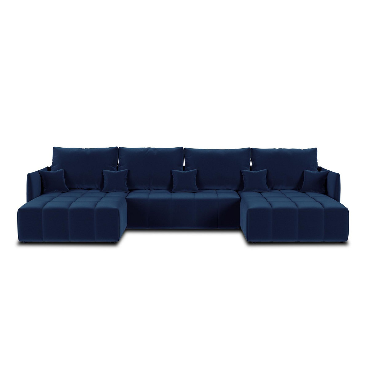 BEST MOBILIER Petra - canapé panoramique en u - 7 places - convertible - avec coffre - en velours