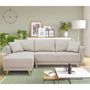 Voir la diapositive 2 : MARKET24 Canapé d'angle convertible réversible 3-4 places CLAUDIUS - Tissu Beige - Coffre de rangement - L 244 x P 158 x H 95 cm