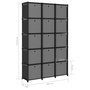 Voir la diapositive 6 : VIDAXL Etagere a 15 cubes avec boîtes Noir 103x30x175,5 cm Tissu