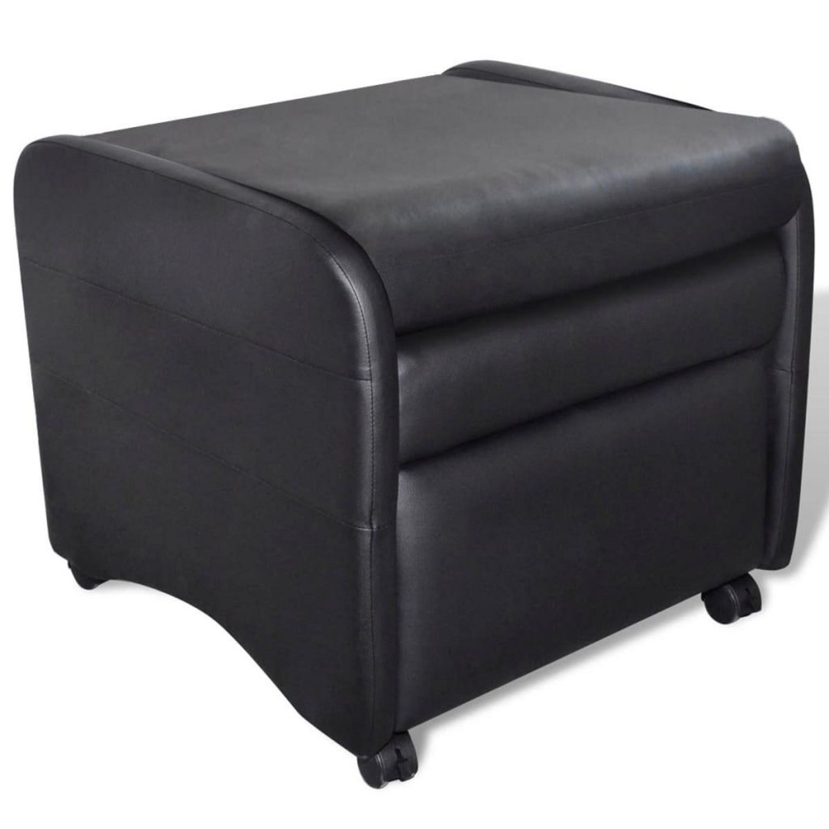 VIDAXL Fauteuil pliable noir similicuir