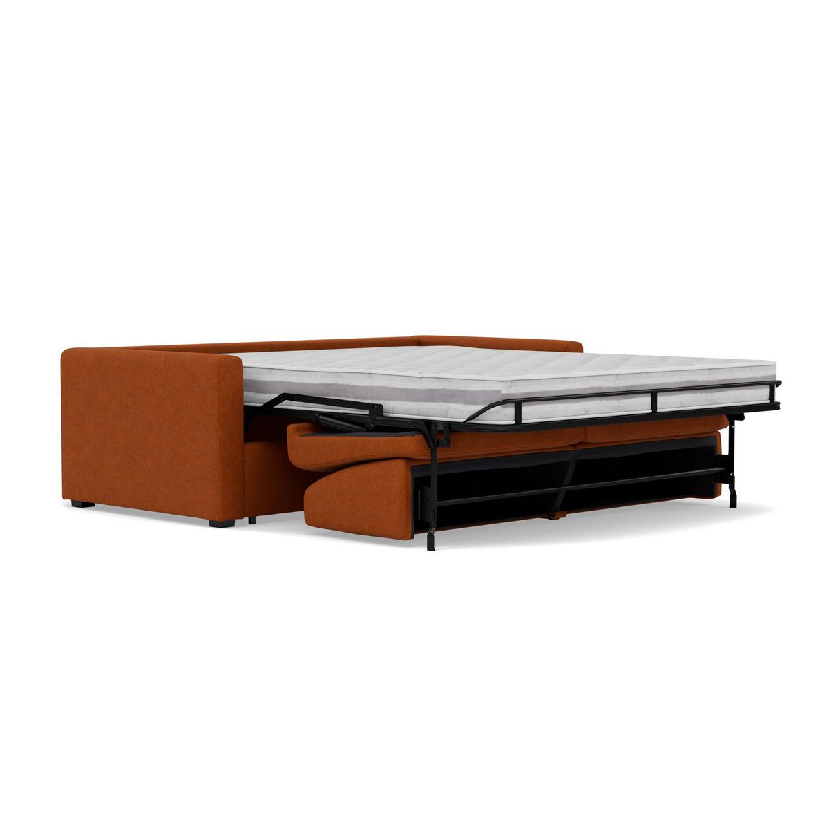 BEST MOBILIER Julia - canapé 3 places convertible express couchage quotidien 140 cm matelas 18 cm en tissu