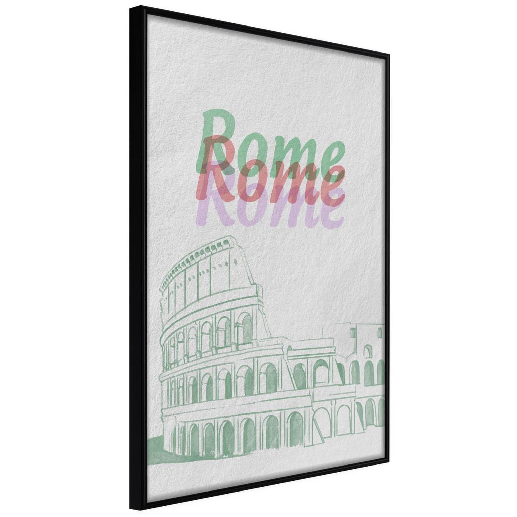 Paris Prix Affiche murale encadrée  pastel rome. Coloris disponibles : Noir, Jaune