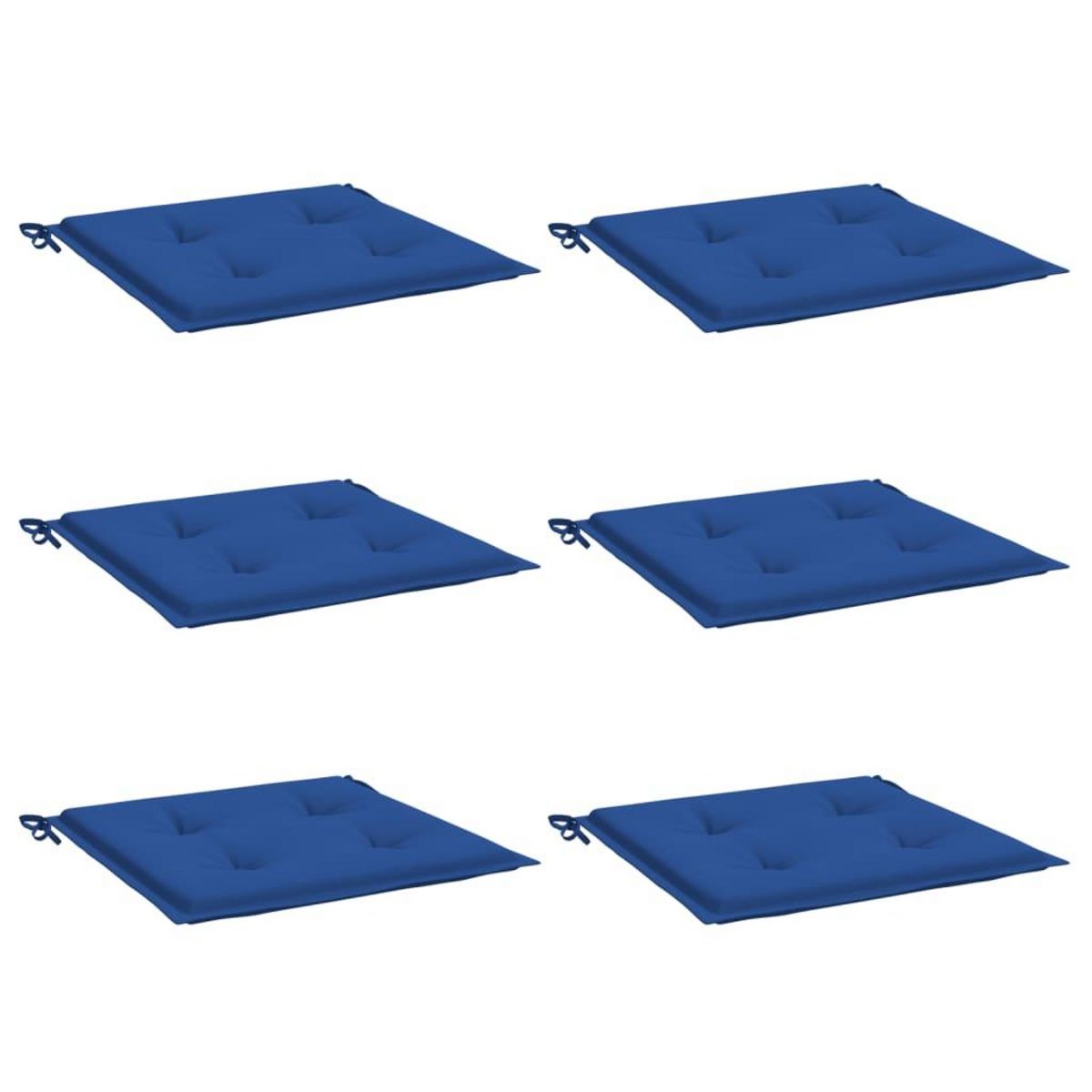 VIDAXL Coussins de chaise de jardin lot de 6 bleu royal 40x40x3 cm