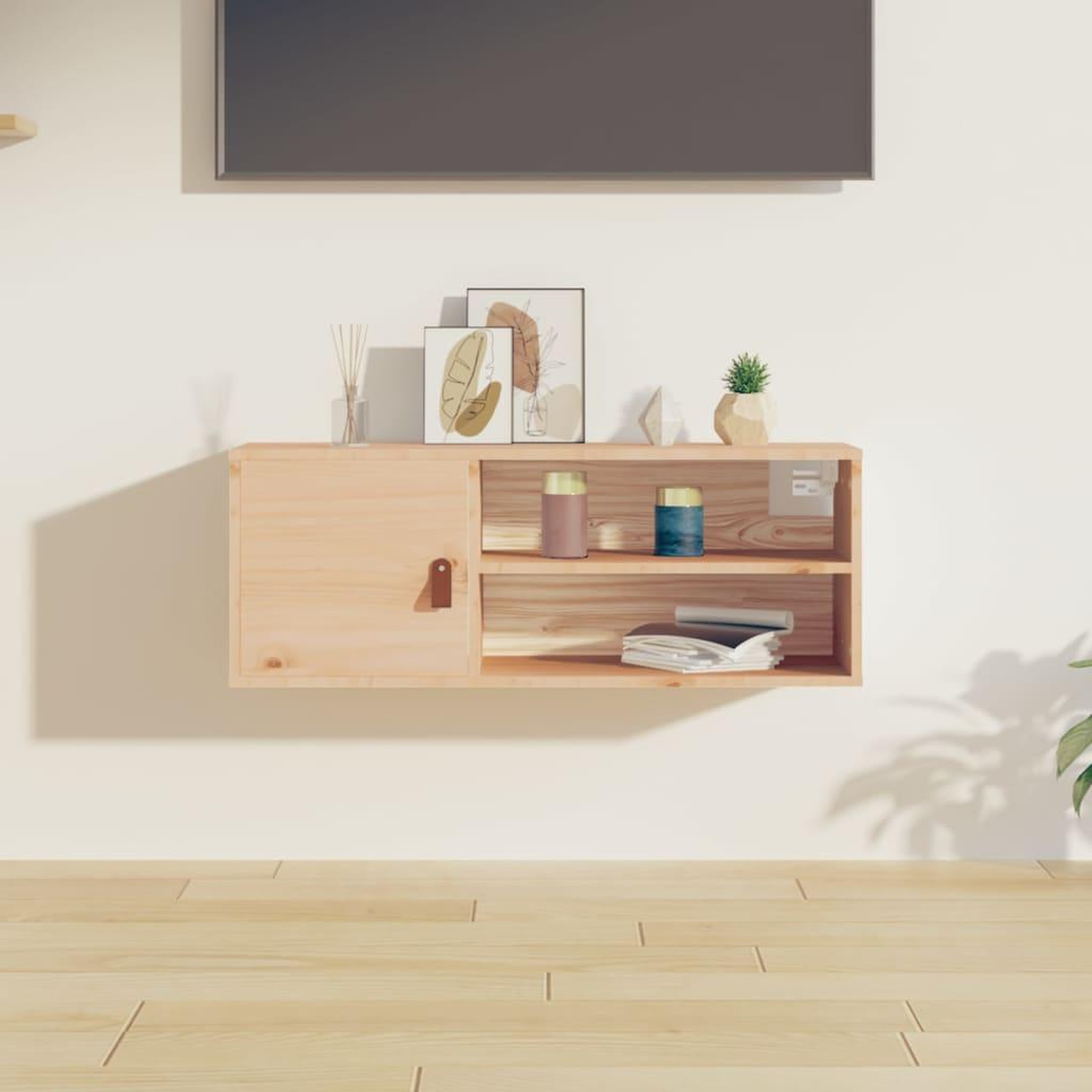 Voir la diapositive 1 : VIDAXL Armoire murale 80x30x30 cm Bois de pin massif
