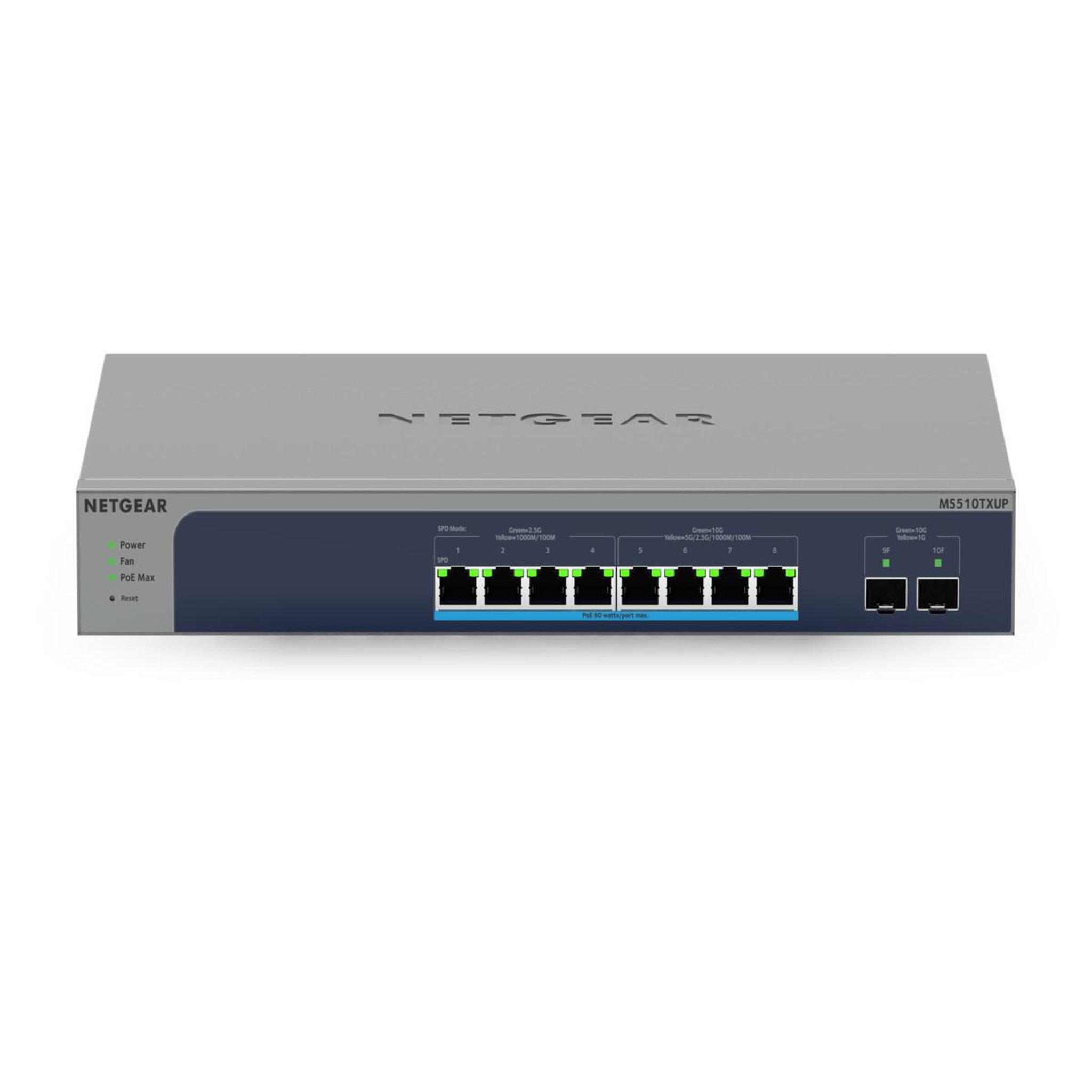 Voir la diapositive 2 : Netgear Netgear ms510txup commutateur réseau géré l2/l3/l4 10g ethernet (100/1000/10000) connexion ethernet, supportant l'alimentation via ce port (poe) gris, bleu