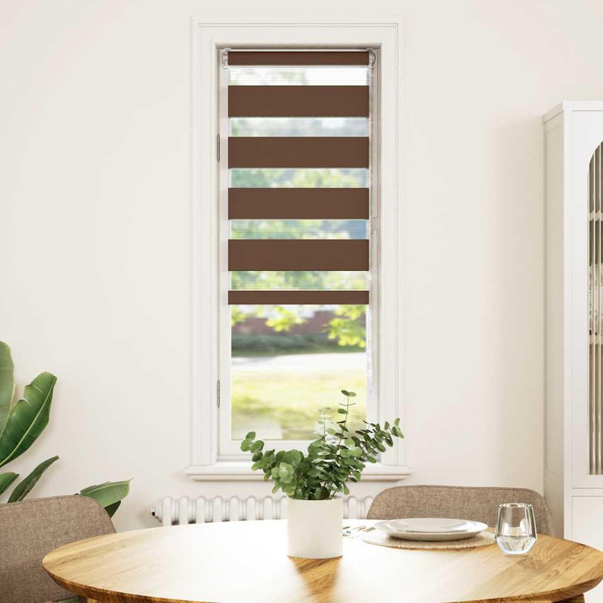Voir la diapositive 2 : VIDAXL Store zebre marron 40x100 cm largeur du tissu 35,9 cm polyester