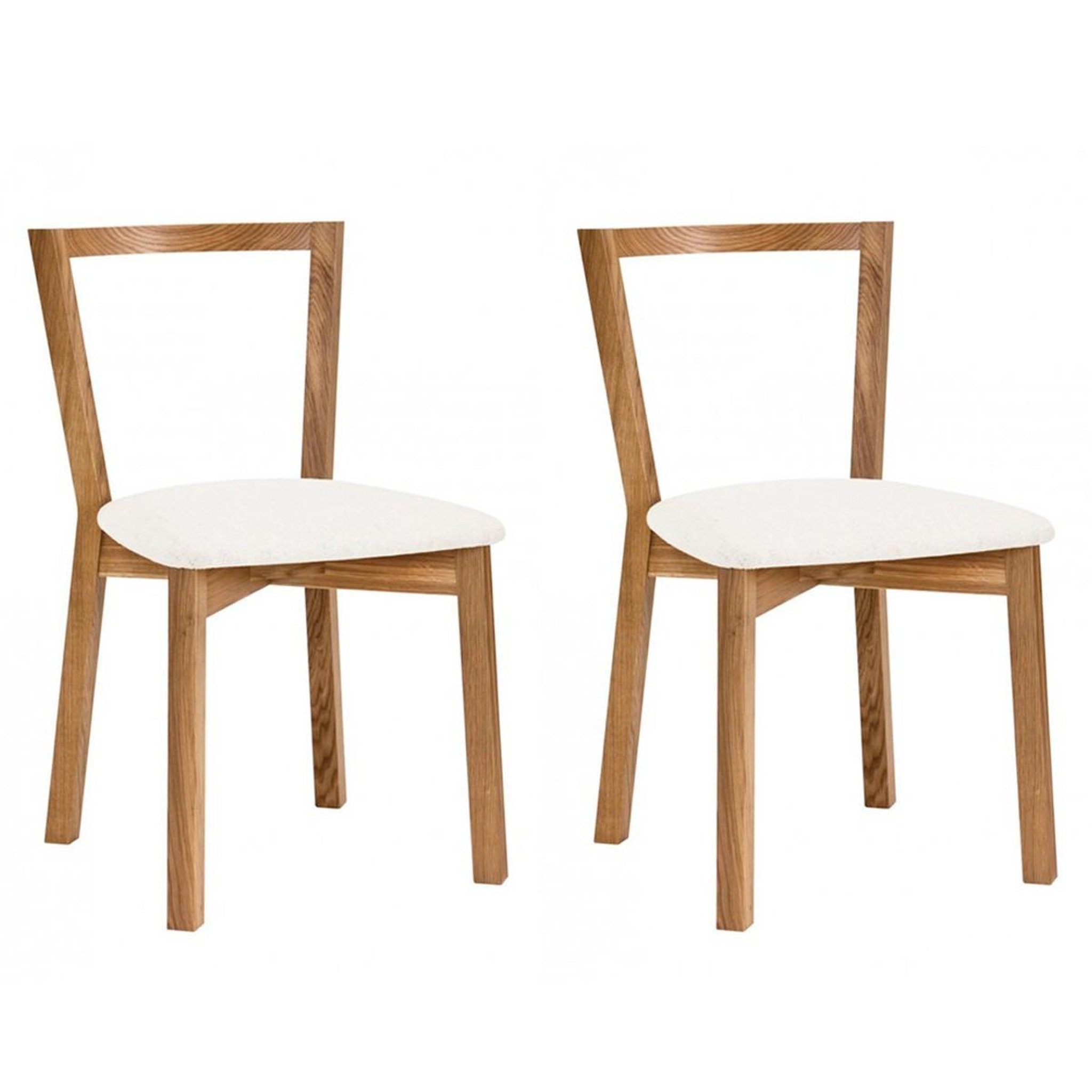 Paris Prix Lot de 2 chaises design  cee  75cm chêne & blanc
