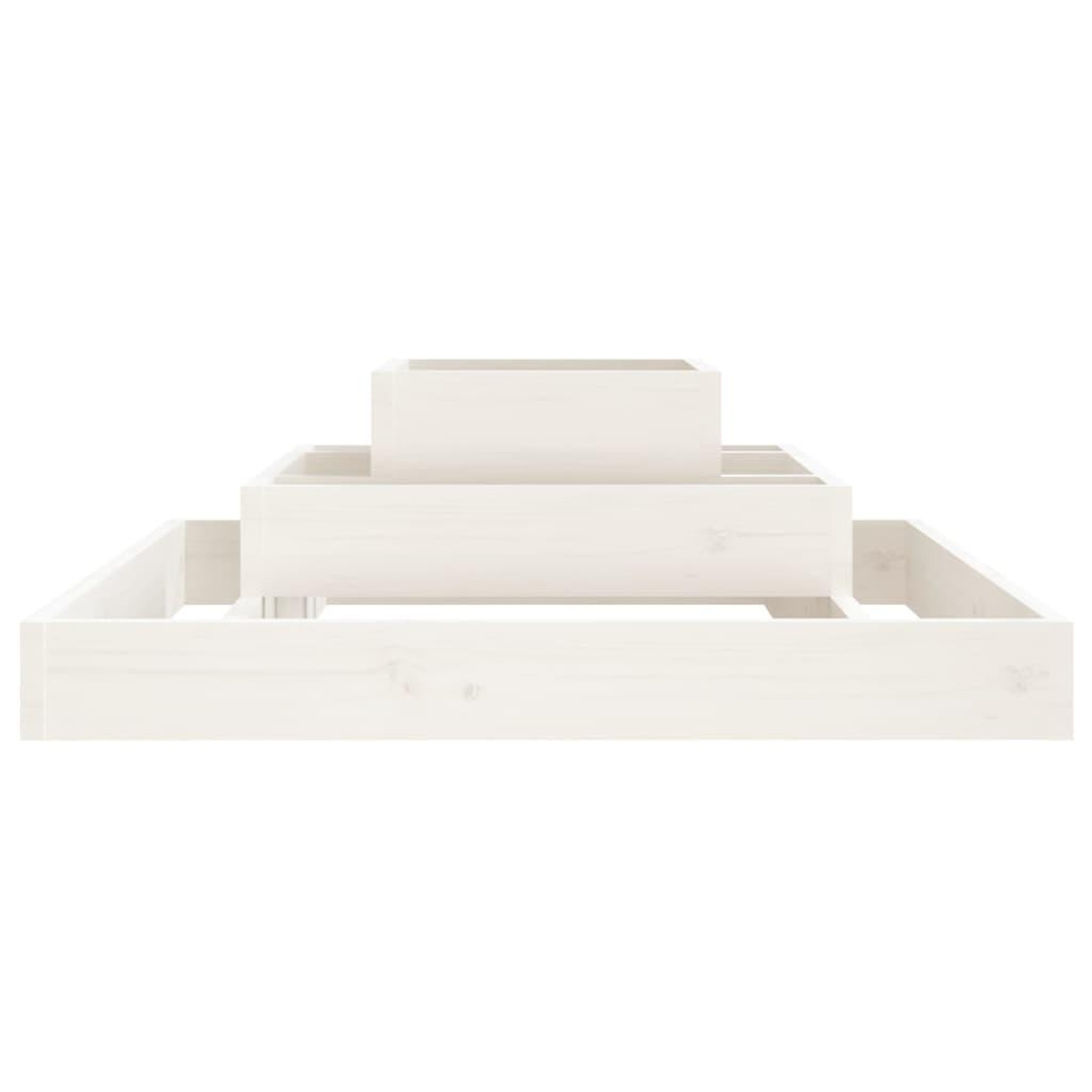 Voir la diapositive 5 : VIDAXL Jardiniere Blanc 80x80x27 cm Bois massif de pin