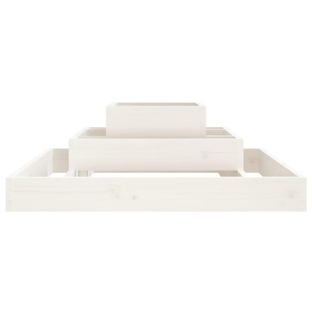 VIDAXL Jardiniere Blanc 80x80x27 cm Bois massif de pin