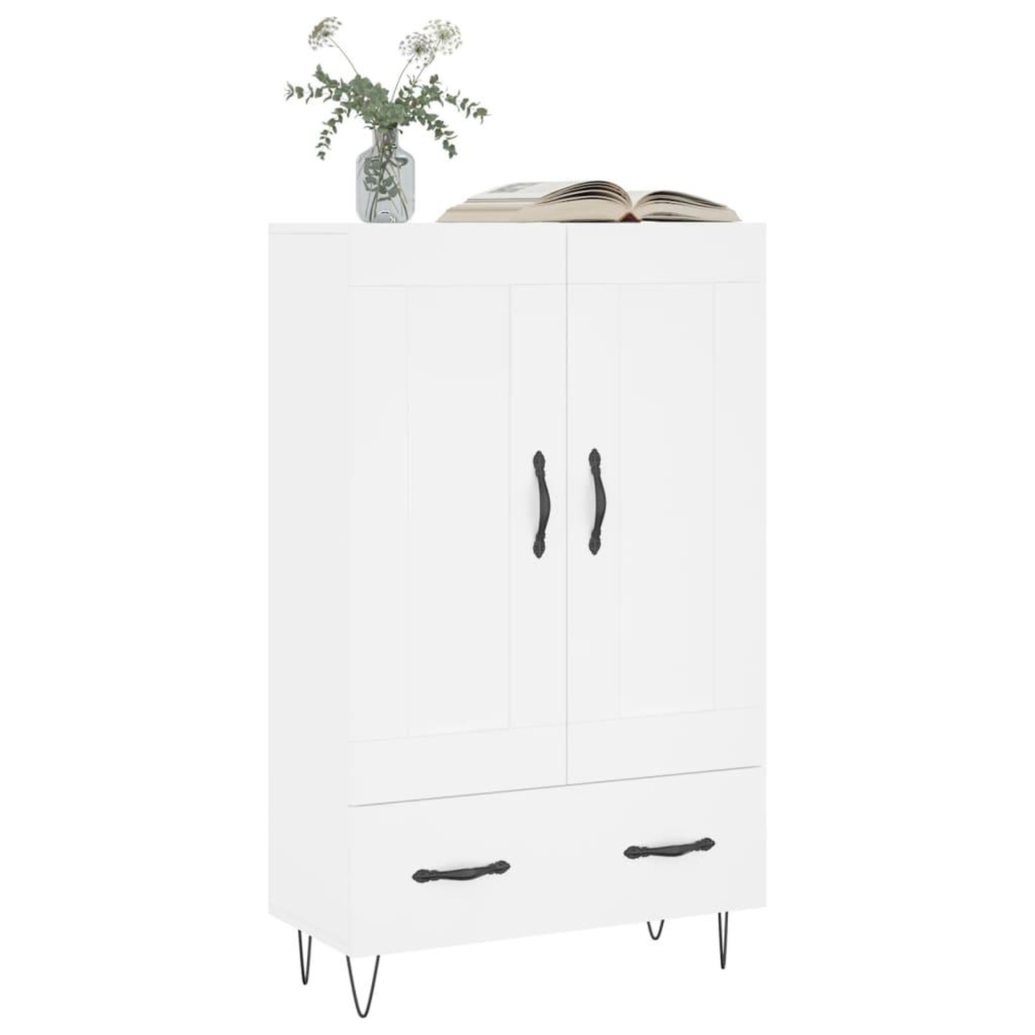 Voir la diapositive 3 : VIDAXL Buffet haut blanc 69,5x31x115 cm bois d'ingenierie